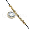 Oro Laminado Pendant Necklace, Gold Filled Style with White Crystal, Polished, Golden Finish, 04.182.0074.32