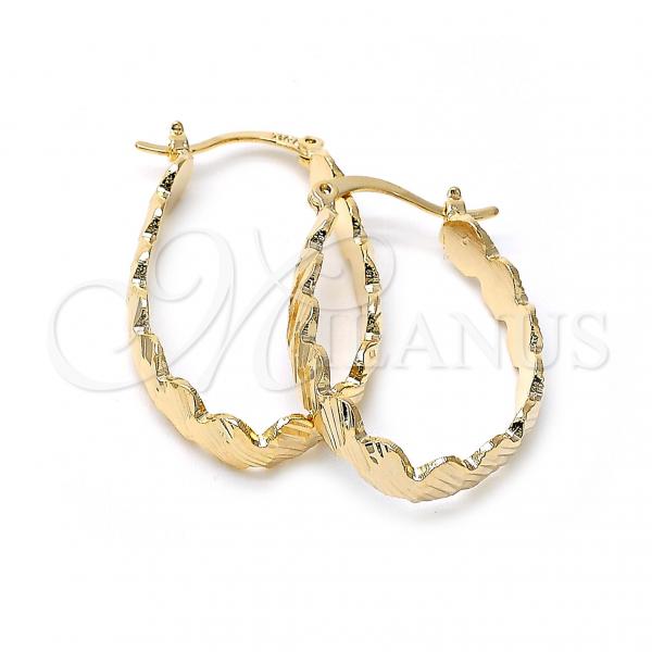 Oro Laminado Medium Hoop, Gold Filled Style Diamond Cutting Finish, Golden Finish, 5.157.022