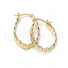 Oro Laminado Medium Hoop, Gold Filled Style Diamond Cutting Finish, Golden Finish, 5.157.022