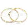 Oro Laminado Extra Large Hoop, Gold Filled Style Polished, Tricolor, 02.170.0184.1.80