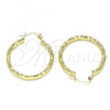 Oro Laminado Medium Hoop, Gold Filled Style Diamond Cutting Finish, Golden Finish, 02.213.0251.1.30