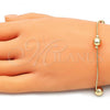 Oro Laminado Fancy Bracelet, Gold Filled Style Ball Design, Polished, Golden Finish, 03.213.0129.08