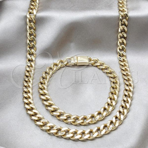 Stainless Steel Necklace and Bracelet, Polished, Golden Finish, 06.63.0306.28