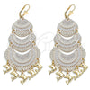 Oro Laminado Chandelier Earring, Gold Filled Style Dolphin Design, Polished, Golden Finish, 02.331.0033