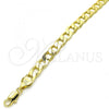 Oro Laminado Basic Bracelet, Gold Filled Style Curb Design, Polished, Golden Finish, 5.222.001.08