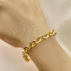 Oro Laminado Basic Bracelet, Gold Filled Style Rolo Design, Polished, Golden Finish, 04.63.1415.08
