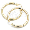 Oro Laminado Extra Large Hoop, Gold Filled Style Hollow Design, Diamond Cutting Finish, Golden Finish, 02.213.0241.70