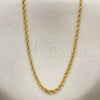 Oro Laminado Basic Necklace, Gold Filled Style Rope Design, Polished, Golden Finish, 04.58.0024.20