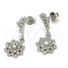 Sterling Silver Dangle Earring, with White Cubic Zirconia, Polished, Rhodium Finish, 02.175.0130