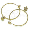 Oro Laminado Medium Hoop, Gold Filled Style with White Crystal, Polished, Golden Finish, 02.63.2736.2.40