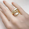 Oro Laminado Elegant Ring, Gold Filled Style Polished, Golden Finish, 01.213.0049