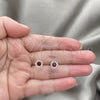 Sterling Silver Stud Earring, with Garnet Cubic Zirconia, Polished, Silver Finish, 02.397.0041.01
