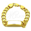 Oro Laminado ID Bracelet, Gold Filled Style Polished, Golden Finish, 03.168.0025.09