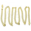 Oro Laminado Basic Necklace, Gold Filled Style Curb Design, Polished, Golden Finish, 04.213.0138.30
