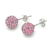 Sterling Silver Stud Earring, with Crystal, Rhodium Finish, 02.332.0042