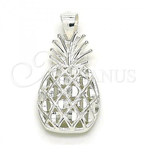 Sterling Silver Fancy Pendant, Pineapple Design, Polished,, 05.398.0006