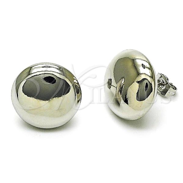 Rhodium Plated Stud Earring, Hollow Design, Polished, Rhodium Finish, 02.163.0348.1