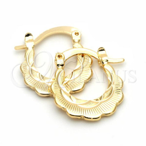 Oro Laminado Small Hoop, Gold Filled Style Diamond Cutting Finish, Golden Finish, 5.159.059.1
