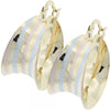 Oro Laminado Medium Hoop, Gold Filled Style Diamond Cutting Finish, Tricolor, 5.150.021.2