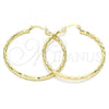 Oro Laminado Large Hoop, Gold Filled Style Diamond Cutting Finish, Golden Finish, 02.213.0156.50