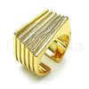Oro Laminado Elegant Ring, Gold Filled Style Diamond Cutting Finish, Golden Finish, 01.60.0011
