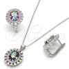 Sterling Silver Earring and Pendant Adult Set, with White and  Cubic Zirconia, Polished, Rhodium Finish, 10.186.0026