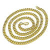 Oro Laminado Basic Necklace, Gold Filled Style Miami Cuban Design, Polished, Golden Finish, 04.213.0244.22