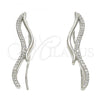 Sterling Silver Stud Earring, with White Cubic Zirconia, Polished, Rhodium Finish, 02.186.0154.1