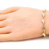 Oro Laminado Fancy Bracelet, Gold Filled Style Elephant Design, Polished, Golden Finish, 03.326.0013.07