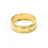 Oro Laminado Wedding Ring, Gold Filled Style Diamond Cutting Finish, Golden Finish, 5.164.032.07 (Size 7)
