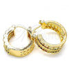 Oro Laminado Small Hoop, Gold Filled Style with Multicolor Cubic Zirconia, Polished, Golden Finish, 02.210.0276.3.20