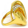 Oro Laminado Multi Stone Ring, Gold Filled Style with White Crystal, Polished, Golden Finish, 01.241.0027.09 (Size 9)