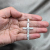 Sterling Silver Religious Pendant, Crucifix Design, Polished, Silver Finish, 05.392.0110