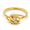 Oro Laminado Multi Stone Ring, Gold Filled Style with White Cubic Zirconia, Polished, Golden Finish, 01.63.0115.09 (Size 9)
