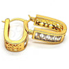 Oro Laminado Small Hoop, Gold Filled Style with White Cubic Zirconia, Polished, Golden Finish, 02.196.0018.15