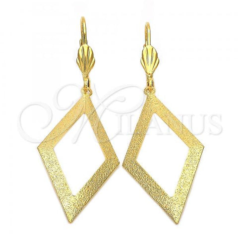 Oro Laminado Long Earring, Gold Filled Style Matte Finish, Golden Finish, 5.081.008