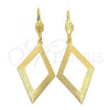 Oro Laminado Long Earring, Gold Filled Style Matte Finish, Golden Finish, 5.081.008