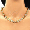 Oro Laminado Necklace and Bracelet, Gold Filled Style Rolo Design, Polished, Golden Finish, 06.319.0005