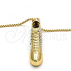 Oro Laminado Pendant Necklace, Gold Filled Style Shoes Design, with White Crystal, Polished, Golden Finish, 04.242.0073.30