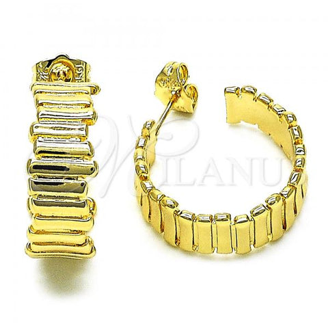 Oro Laminado Small Hoop, Gold Filled Style Diamond Cutting Finish, Golden Finish, 02.163.0208.25