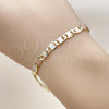 Oro Laminado Basic Bracelet, Gold Filled Style Mariner Design, Diamond Cutting Finish, Tricolor, 03.213.0352.08