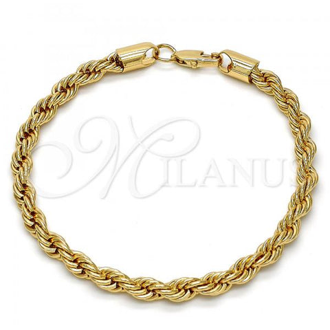 Gold Tone Basic Bracelet, Rope Design, Polished, Golden Finish, 04.242.0041.08GT