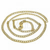 Oro Laminado Basic Necklace, Gold Filled Style Pave Cuban Design, Polished, Golden Finish, 04.32.0018.18