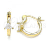 Oro Laminado Small Hoop, Gold Filled Style with White Cubic Zirconia, Polished, Golden Finish, 02.210.0501.12