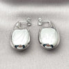 Rhodium Plated Stud Earring, Teardrop and Hollow Design, Polished, Rhodium Finish, 02.163.0372.1