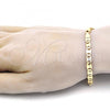 Oro Laminado Basic Bracelet, Gold Filled Style Mariner Design, Diamond Cutting Finish, Golden Finish, 04.63.1357.08
