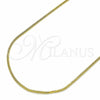 Oro Laminado Basic Necklace, Gold Filled Style Rat Tail Design, Golden Finish, 04.09.0181.18