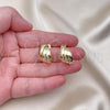 Oro Laminado Small Hoop, Gold Filled Style Chunky Design, Polished, Golden Finish, 02.213.0498.20