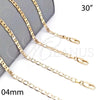 Oro Laminado Basic Necklace, Gold Filled Style Pave Mariner Design, Polished, Golden Finish, 5.222.029.30