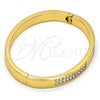 Gold Tone Individual Bangle, with White Crystal, Polished, Golden Finish, 07.252.0027.05.GT (07 MM Thickness, Size 5 - 2.50 Diameter)